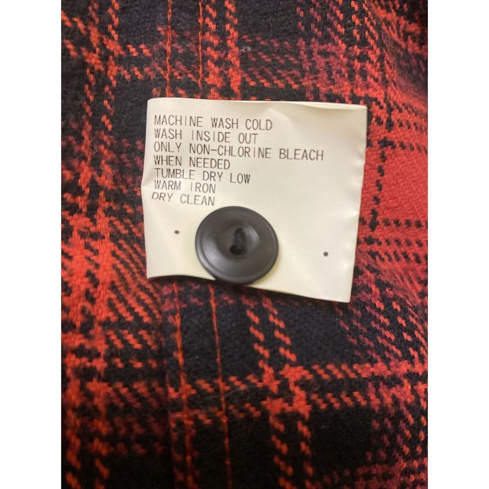 Authentic Flannel Men’s Long Sleeve Shirt Size M Red & Black 100% Cotton - Picture 9 of 10